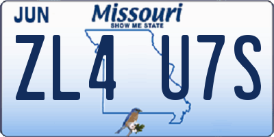 MO license plate ZL4U7S