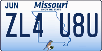 MO license plate ZL4U8U