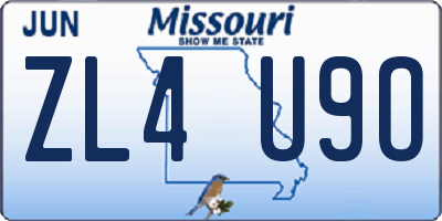 MO license plate ZL4U9O