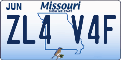 MO license plate ZL4V4F