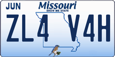 MO license plate ZL4V4H