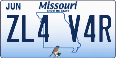 MO license plate ZL4V4R