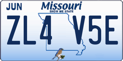 MO license plate ZL4V5E