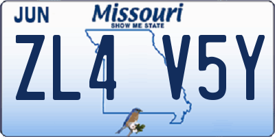 MO license plate ZL4V5Y