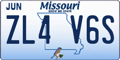 MO license plate ZL4V6S
