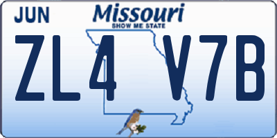 MO license plate ZL4V7B