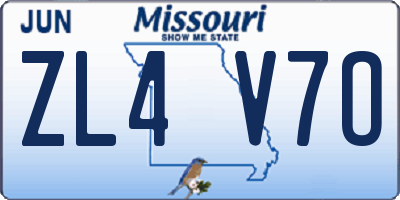 MO license plate ZL4V7O