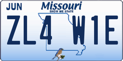 MO license plate ZL4W1E