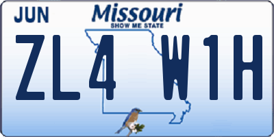 MO license plate ZL4W1H