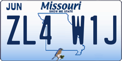 MO license plate ZL4W1J