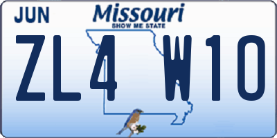 MO license plate ZL4W1O