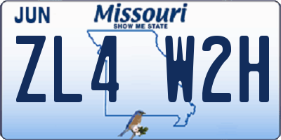 MO license plate ZL4W2H