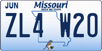 MO license plate ZL4W2O