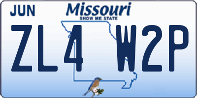 MO license plate ZL4W2P