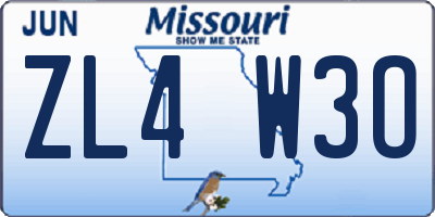 MO license plate ZL4W3O