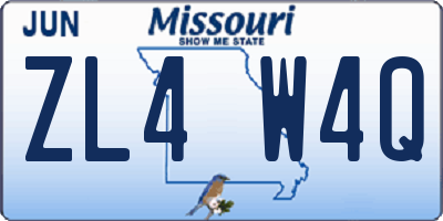MO license plate ZL4W4Q