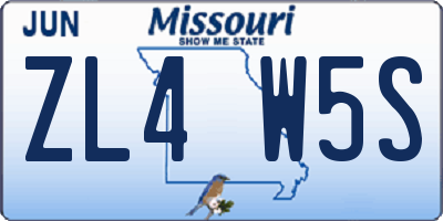 MO license plate ZL4W5S