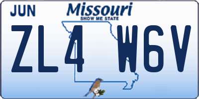 MO license plate ZL4W6V