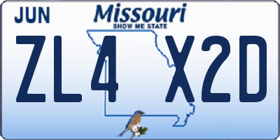 MO license plate ZL4X2D