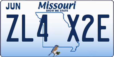 MO license plate ZL4X2E