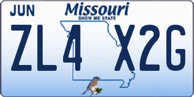 MO license plate ZL4X2G