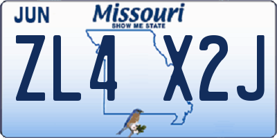 MO license plate ZL4X2J