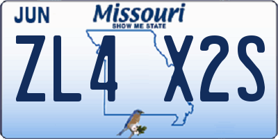MO license plate ZL4X2S
