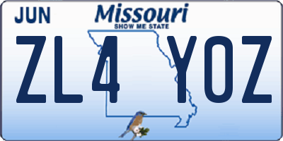 MO license plate ZL4Y0Z