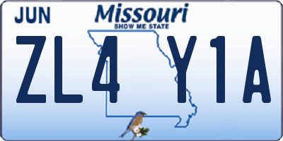 MO license plate ZL4Y1A