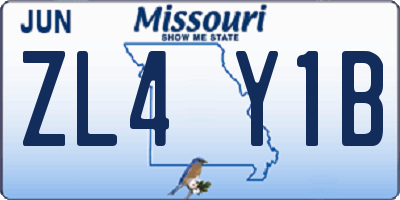 MO license plate ZL4Y1B