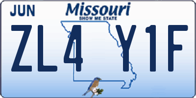 MO license plate ZL4Y1F