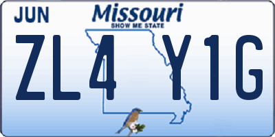 MO license plate ZL4Y1G