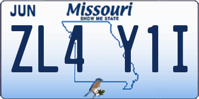 MO license plate ZL4Y1I