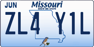 MO license plate ZL4Y1L