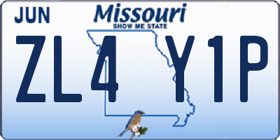 MO license plate ZL4Y1P