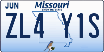 MO license plate ZL4Y1S