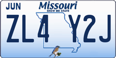 MO license plate ZL4Y2J