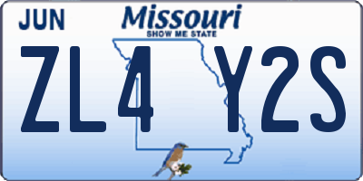 MO license plate ZL4Y2S