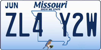 MO license plate ZL4Y2W