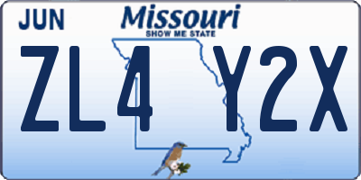 MO license plate ZL4Y2X