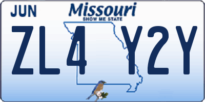 MO license plate ZL4Y2Y
