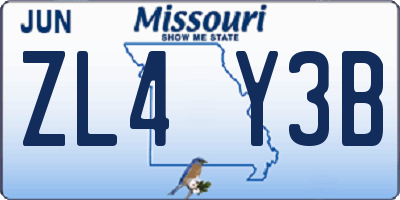 MO license plate ZL4Y3B