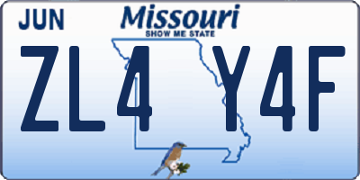 MO license plate ZL4Y4F