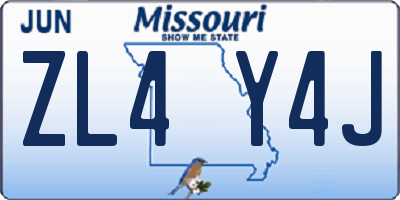 MO license plate ZL4Y4J