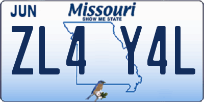MO license plate ZL4Y4L