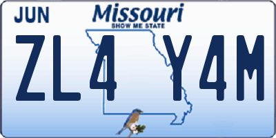 MO license plate ZL4Y4M