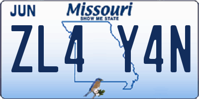 MO license plate ZL4Y4N