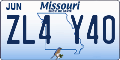 MO license plate ZL4Y4O