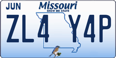 MO license plate ZL4Y4P