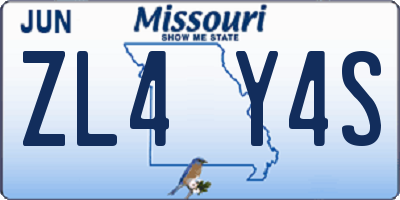 MO license plate ZL4Y4S